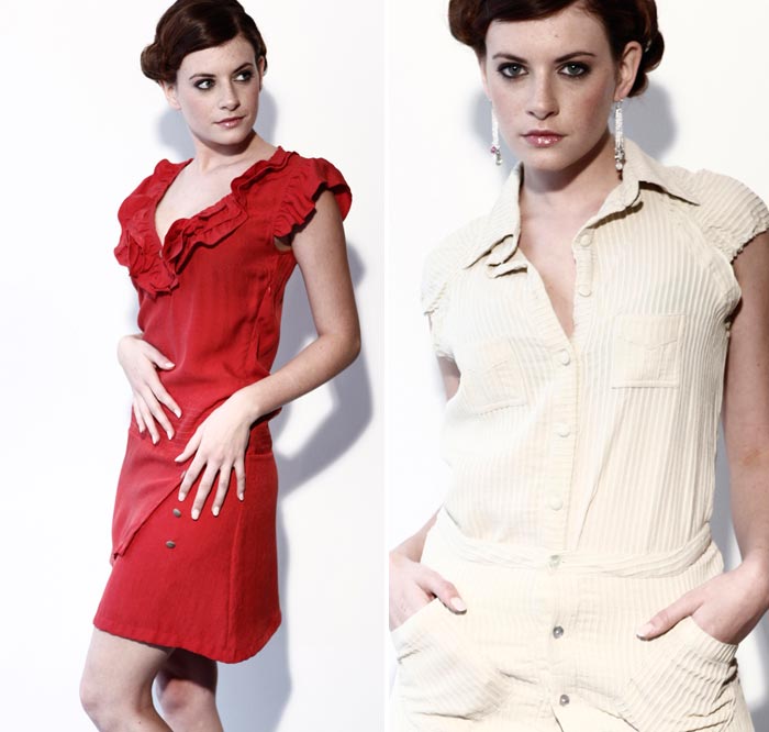 Myphilosophy Créateur Mode femme | Myphilosophy robe en soie rouge à volant espagnole