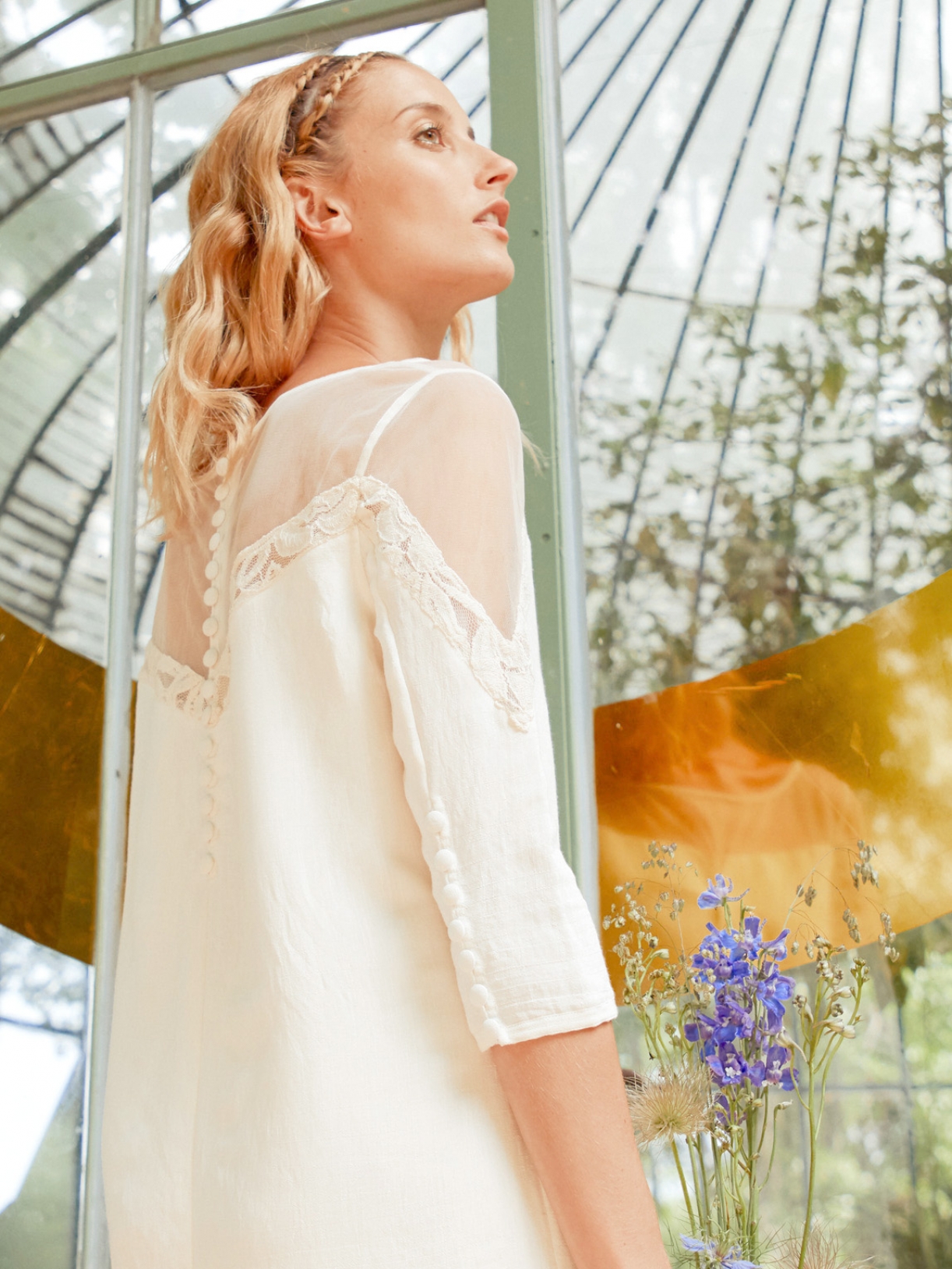 ELSA - Robe de mariée courte ajourée transparente - Robe de mariée créateur et sur-mesure pas cher a Paris - Myphilosophy